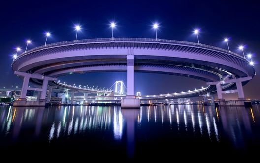 Обои на рабочий стол Вид на мост в Токио, Япония / Tokyo, Japan