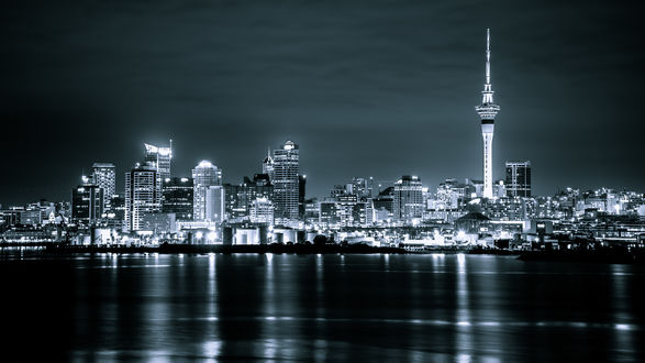 Обои на рабочий стол Ночной Auckland / Окленд, New Zealand / Новая Зеландия