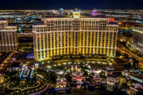 Обои на рабочий стол Казино Белладжио / Casino Bellagio, Лас-Вегас / Las Vegas, США / USA