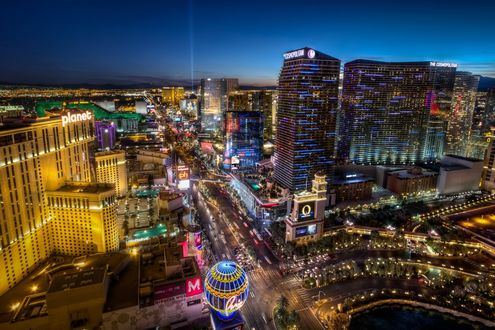 Обои на рабочий стол Ночной Лас-Вегас / Las Vegas, США / USA
