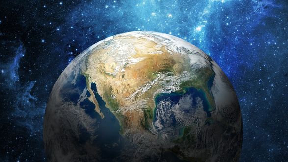 Обои на рабочий стол Земля в космическом пространстве