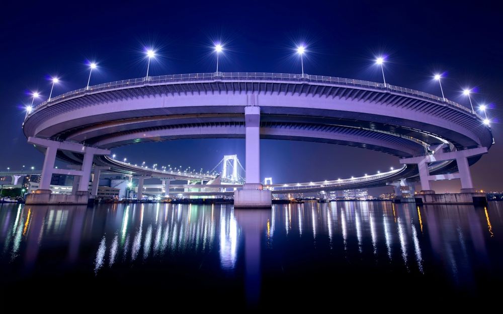 Обои для рабочего стола Вид на мост в Токио, Япония / Tokyo, Japan