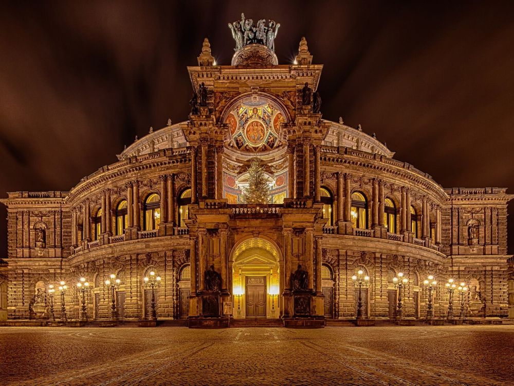 Обои для рабочего стола Оперный театр в Дрездене, Германия / Dresden, Germany