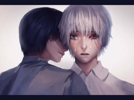 Обои на рабочий стол Ken Kaneki / Кэн Канэки из аниме Tokyo Ghoul / Токийский Гуль