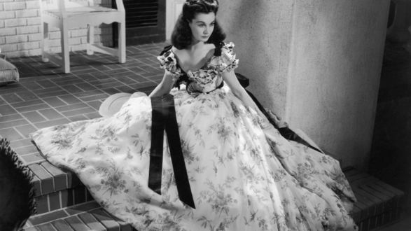 Обои на рабочий стол Актриса Вивьен Ли / Vivien Leigh в роли Скарлетт ОХара / Scarlett OHara, фильм Унесенные ветром / Gone with the Wind