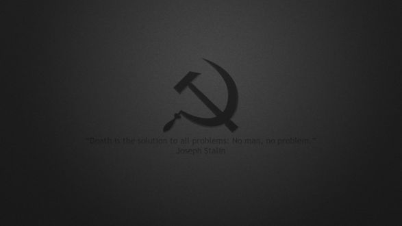 Обои на рабочий стол Серп и молот на сером фоне