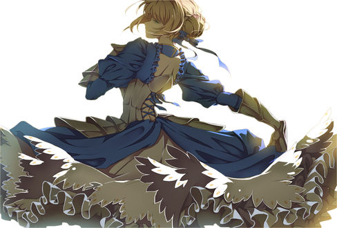 Обои на рабочий стол Сэйбер / Saber из аниме Судьба: Ночь Схватки / Fate / stay night, автор Isoroku-iris