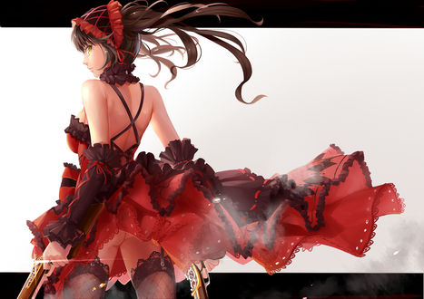 Обои на рабочий стол Куруми Токисаки / Kurumi Tokisaki из аниме Рандеву с жизнью / Date A Live, автор Mr cloud