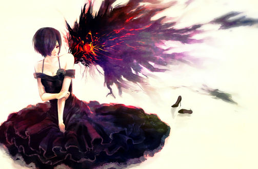 Обои на рабочий стол Touka Kirishima / Тока Кирисима из аниме Tokyo Ghoul / Токийский Гуль