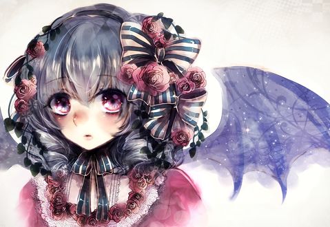Обои на рабочий стол Remilia Scarlet / Ремилия Скарлет Scarlet из игры Проект Восток / Touhou Project