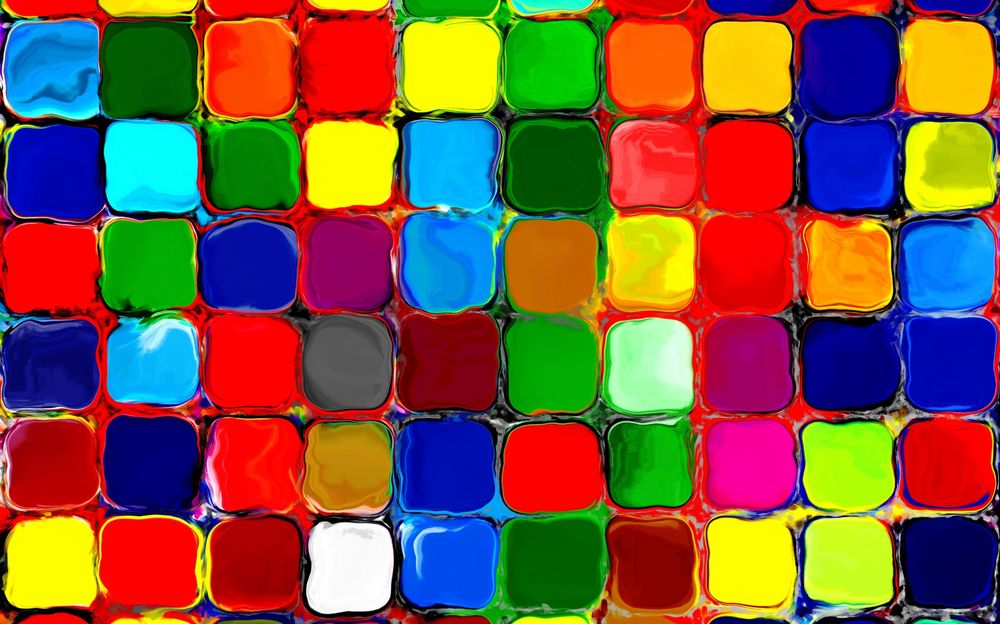 Обои для рабочего стола Абстракция из разноцветных плиток
