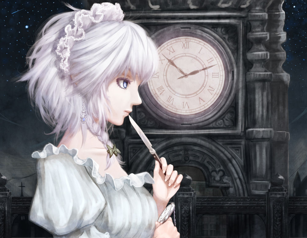 Обои для рабочего стола Sakuya Izayoi / Сакуя Изаеи из серии компьютерных игр Touhou Project / Проект Восток