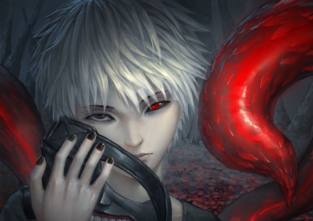 Обои для рабочего стола Ken Kaneki / Кэн Канэки из аниме Tokyo Ghoul / Токийский Гуль