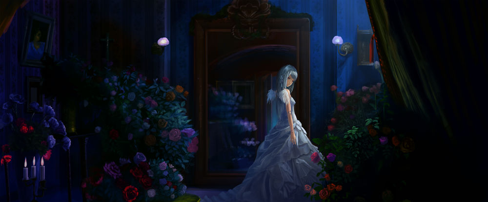 Обои для рабочего стола Суигинто / Suigintou из аниме Девы Розена / Rozen Maiden, автор Akibakeisena