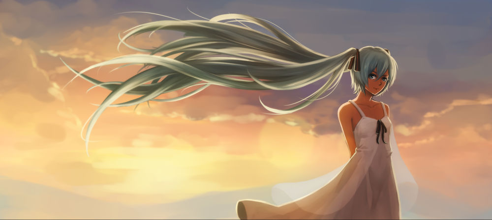 Обои для рабочего стола Vocaloid Hatsune Miku / Вокалоид Хатсуне Мику