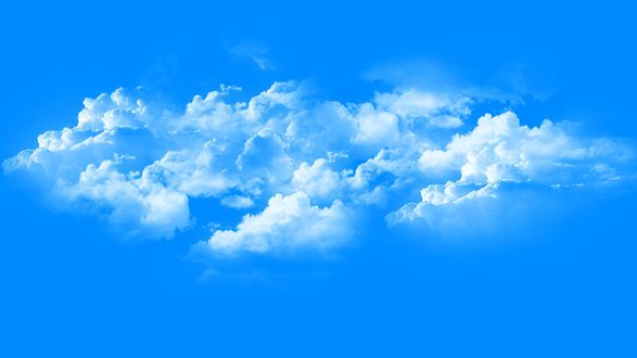 Обои на рабочий стол Белые облака на голубом фоне