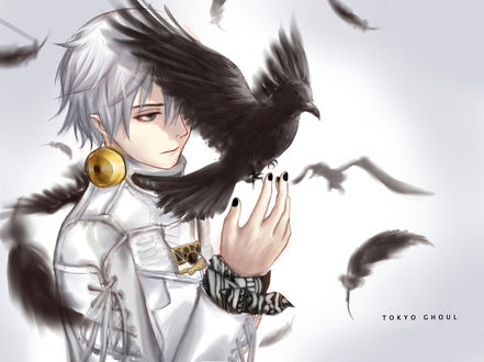 Обои на рабочий стол Ken Kaneki / Кэн Канэки из аниме Tokyo Ghoul / Токийский гуль