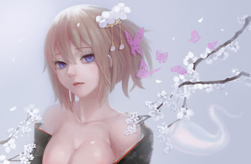 Обои на рабочий стол Ююко Сайгедзи / Yuyuko Saigyouji из игры Проект Восток / Touhou Project, автор Magician