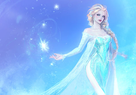 Обои на рабочий стол Эльза / Elsa из мультфильма Холодное сердце / Frozen, автор Eliz7