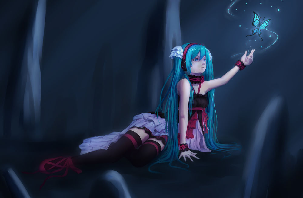 Обои для рабочего стола Vocaloid Hatsune Miku / Вокалоид Хатсуне Мику