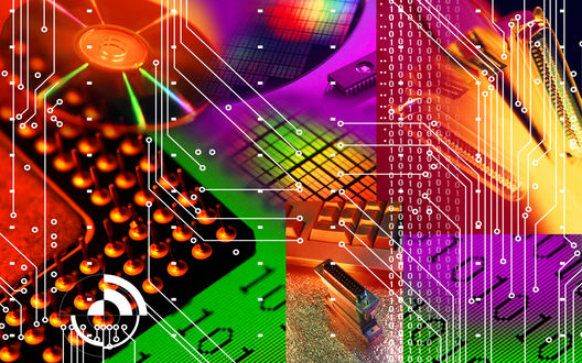 Обои на рабочий стол Абстракция с элементами микроэлектроники