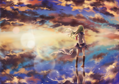 Обои на рабочий стол Kochiya Sanae / Котия Санаэ из игры Touhou Project / Проект Восток