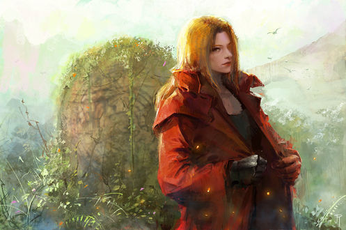 Обои на рабочий стол Эдвард Элрик / Edward Elric из аниме Стальной Алхимик / Fullmetal Alchemist