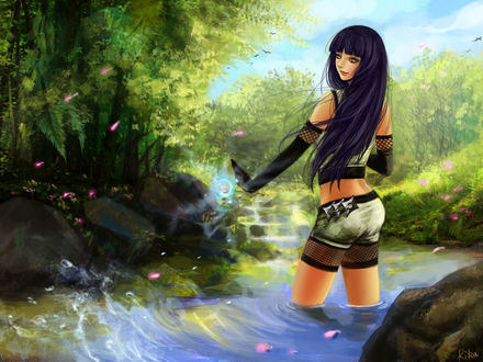 Обои на рабочий стол Хьюга Хината / Hyuuga Hinata из аниме Наруто / Naruto