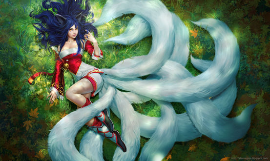 Обои на рабочий стол Ари / Ahri из игры Лига Легенд / League of Legends