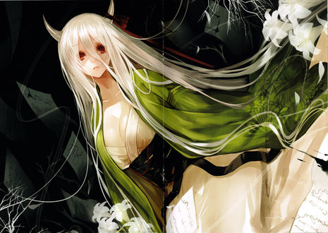 Обои на рабочий стол Кейне Камисирасава / Kamishirasawa Keine из игры Проект Восток / Touhou Project
