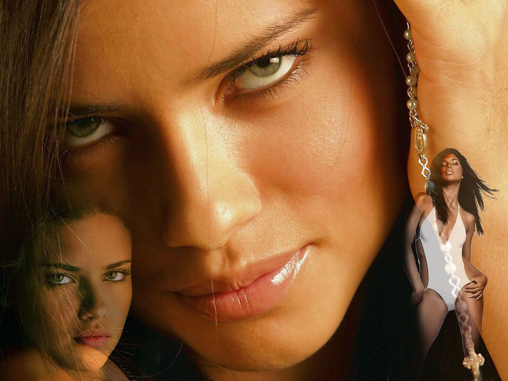 Обои для рабочего стола Фотомодель Адриана Лима / Adriana Lima в трех изображениях