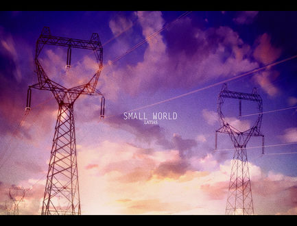 Обои на рабочий стол Линии электропередач на фоне заката (SMALL WORLD)