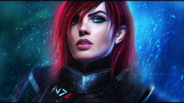 Обои на рабочий стол Девушка - воин, работа Commander Shepard / командор Шепард, by MagicnaAnavi