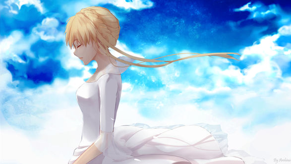 Обои на рабочий стол Сейбер / Saber из аниме Судьба: Начало / Fate / Zero