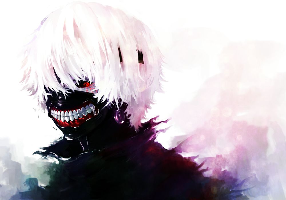 Обои для рабочего стола Канеки Кен / Kaneki Ken из аниме Tokyo Ghoul / Токийский Гуль