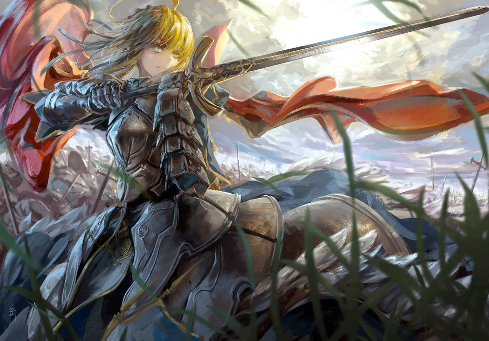 Обои для рабочего стола Сейбер / Saber из аниме Судьба: Начало / Fate: Zero