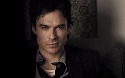 Обои на рабочий стол Актер Иен Сомерхолдер / Ian Somerhalder сидит в кресле