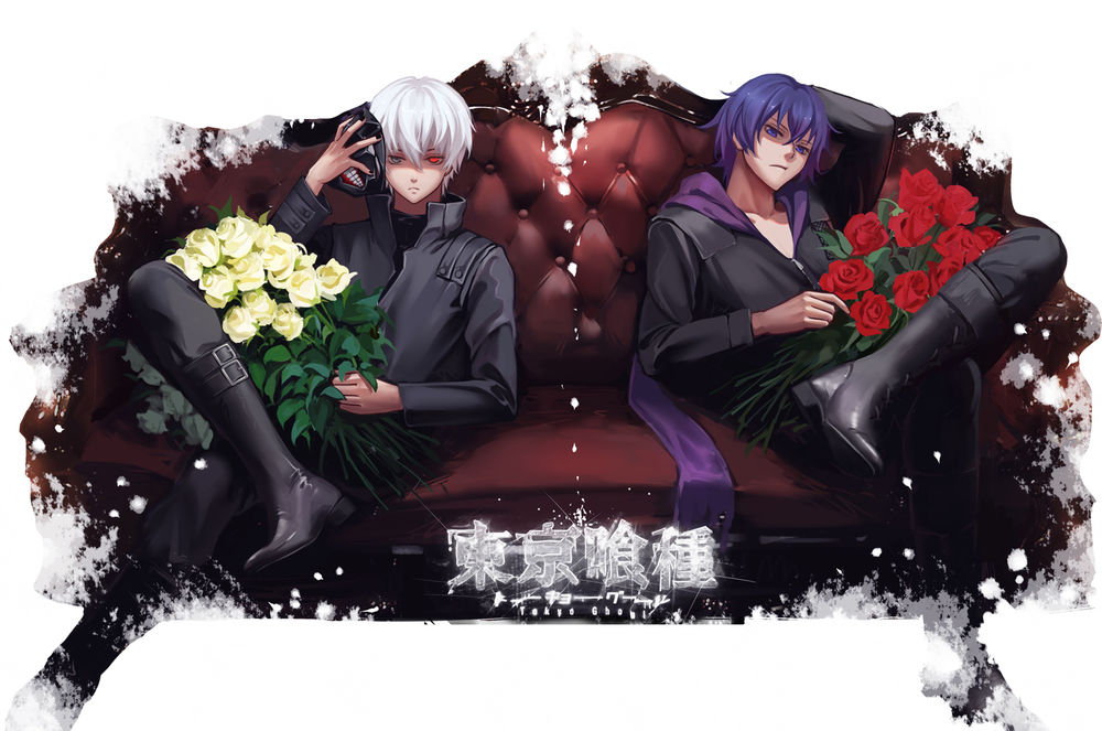 Обои для рабочего стола Канеки Кен / Kaneki Ken и Ayato Kirishima / Аято Кирисима из аниме Tokyo Ghoul / Токийский Гуль