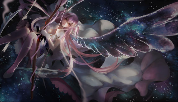 Обои на рабочий стол Madoka Kaname / Мадока Канамэ из аниме Mahou Shoujo Madokaв…Magika / Девочка-волшебница Мадока