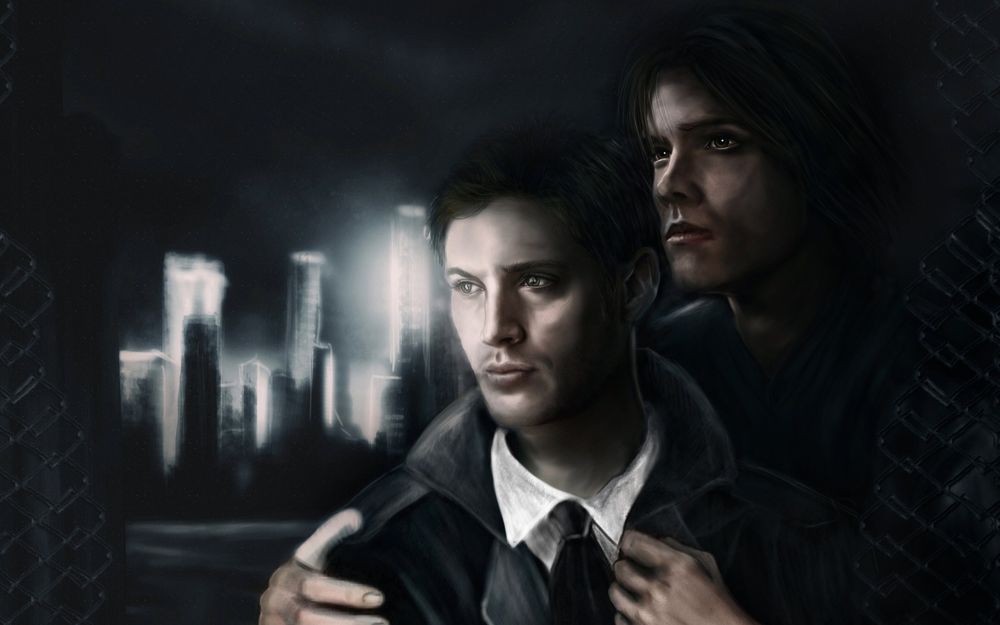 Обои для рабочего стола Sam / Сэм и Dean / Дин Винчестеры / Winchester из сериала Сверхъестественное / Supernatural, актеры Джаред Падалеки / Jared Padalecki и Дженсен Эклз / Jensen Ackles