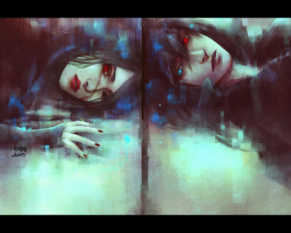 Обои на рабочий стол Mara / Мара и Morana / Морана, art by NanFe