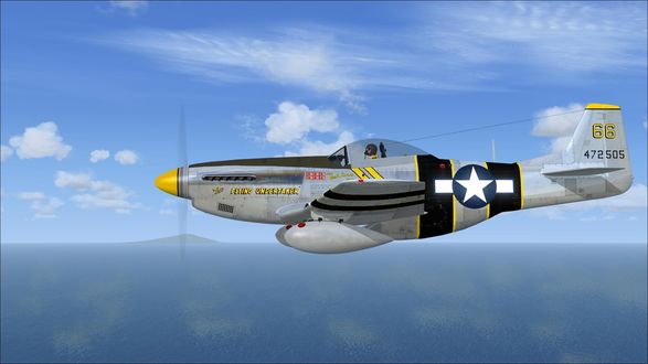 Обои на рабочий стол Раритетный истребитель ВВС США P-51