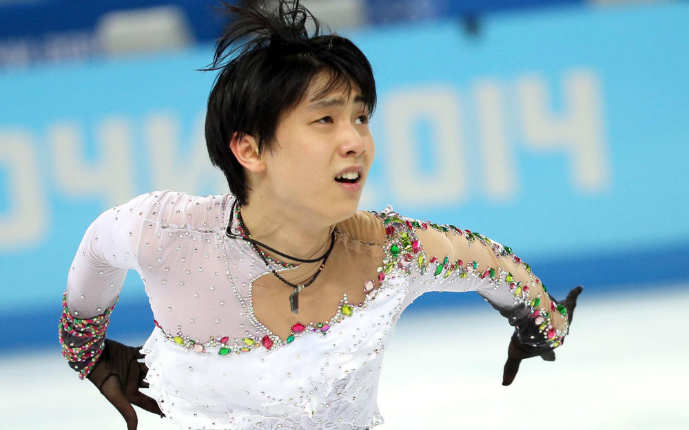 Обои для рабочего стола Yuzuru Hanyu / Юдзуру Ханью японский фигурист во время выступления