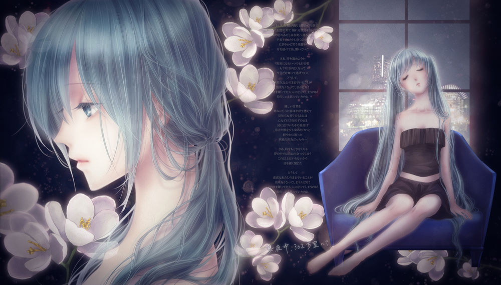 Обои для рабочего стола Vocaloid Hatsune Miku / Вокалоид Хатсуне Мику