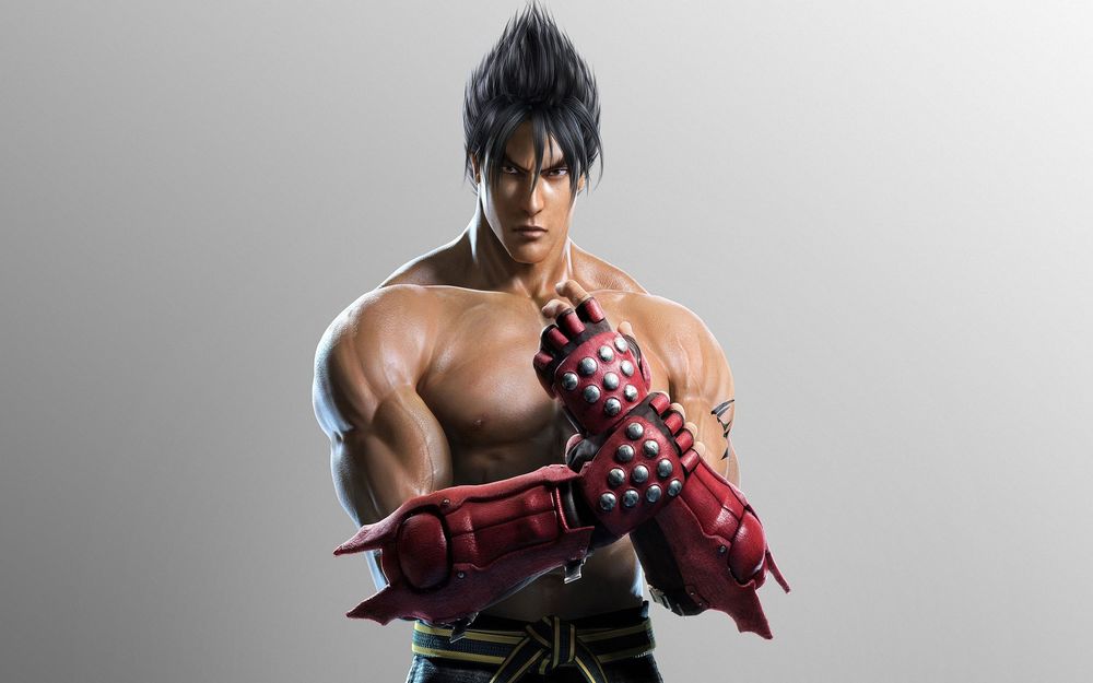 Обои для рабочего стола Джин Kazama / Kazama Jin/ - герой и анти-герой компьютерных игр серии Tekken с атлетическим торсом, в боевых перчатках