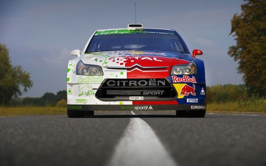 Обои на рабочий стол Авто Citroen c4 rally - sebasten loeb на трассе