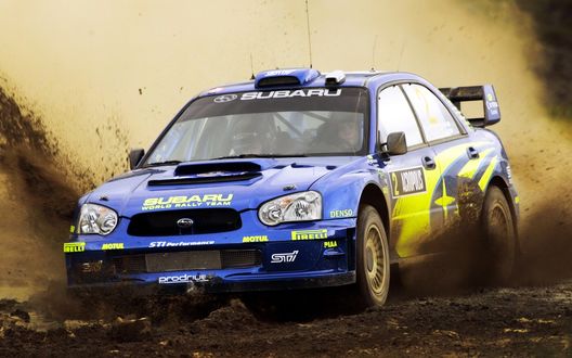 Обои на рабочий стол Авто Subaru impreza wrc на раллийной трассе