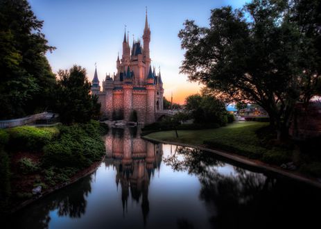 Обои на рабочий стол Sunrise in the Magic Kingdom Revisited / восход солнца в волшебном королевстве Revisited, ву Jack Crouse