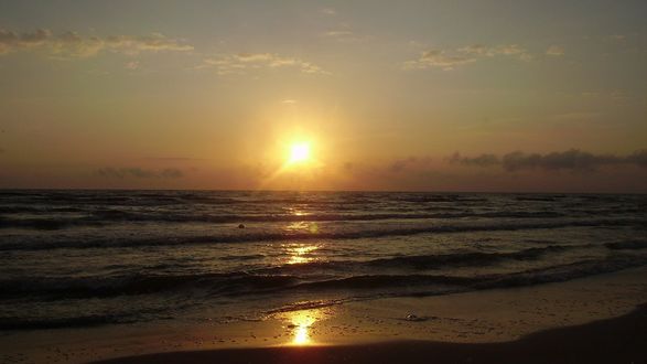 Обои на рабочий стол Морской закат, Балтийское море, Паланга