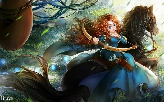 Обои на рабочий стол Принцесса Мерида из мультфильма Храбрая сердцем / Отважная / Brave